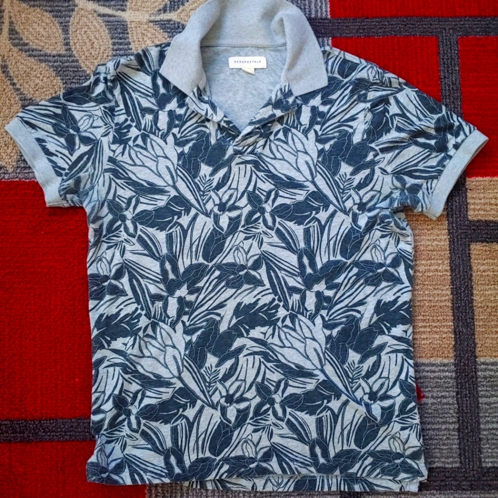 Aeropostale Floral Mens Polo Shirt